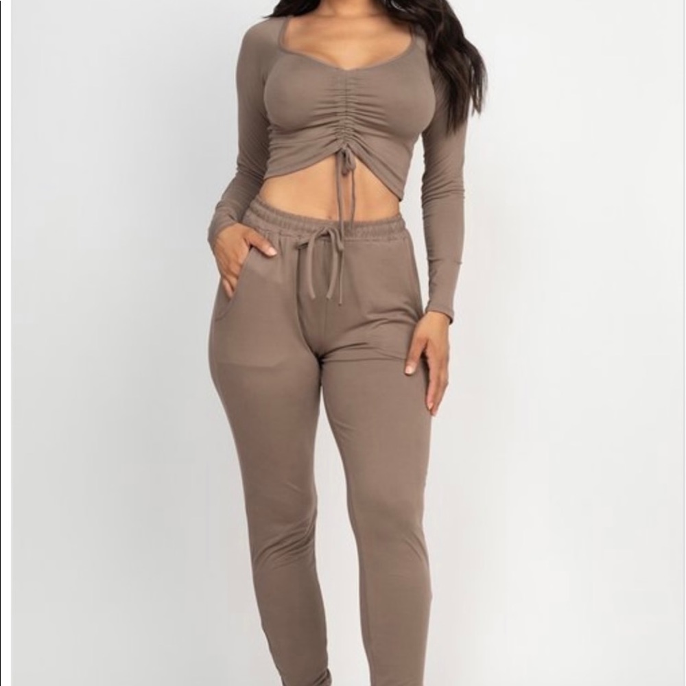 Tan two piece set